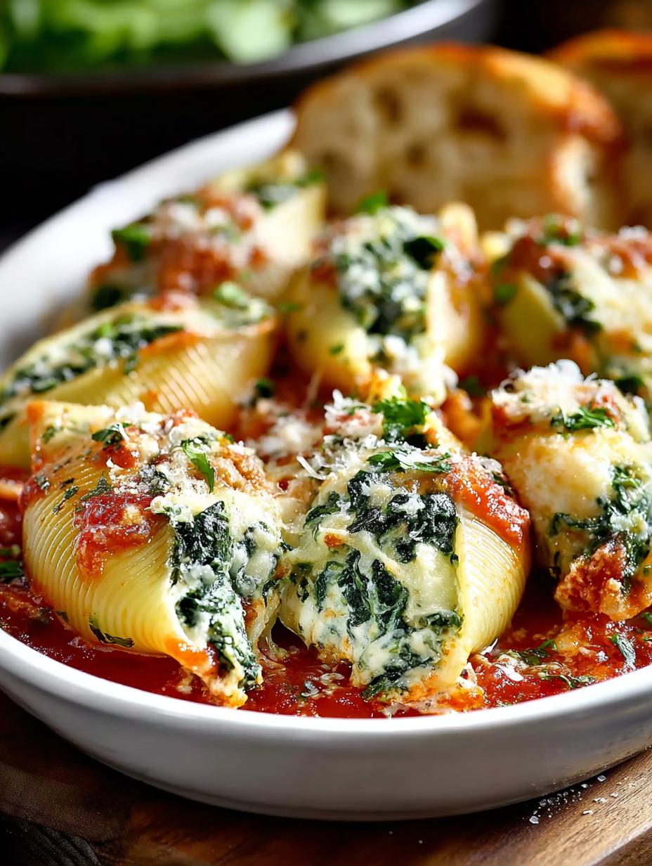 Spinach Cheese Stuffed Shells