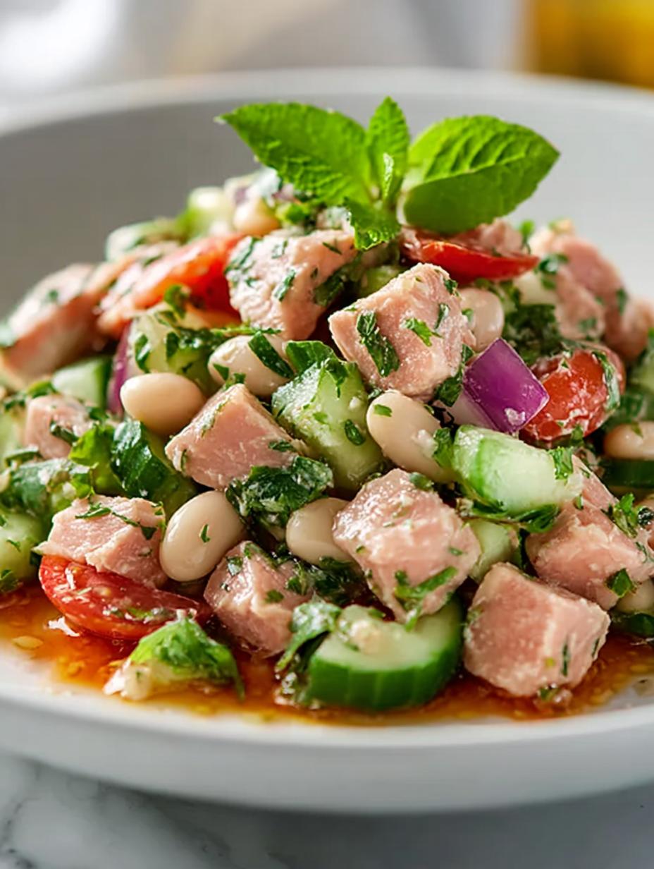 Delicious White Bean Tuna Salad: 5 Easy Steps 4 Delicious White Bean Tuna Salad: 5 Easy Steps - White Bean Tuna Salad - main visual representation