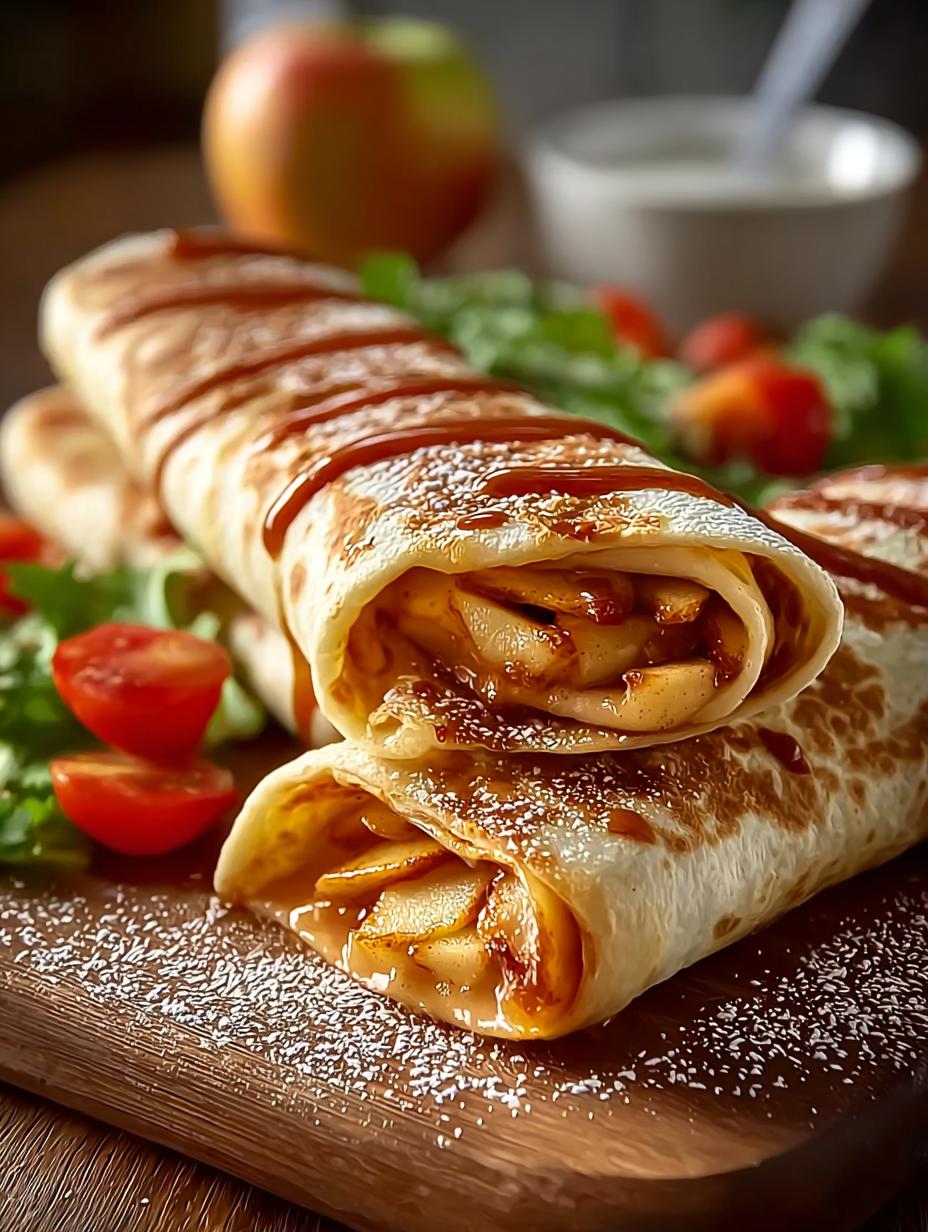 Delicious Apple Pie Tortilla Wraps with Brown Sugar Drizzle 5 Delicious Apple Pie Tortilla Wraps with Brown Sugar Drizzle - Apple Pie Tortilla Wraps - additional detail