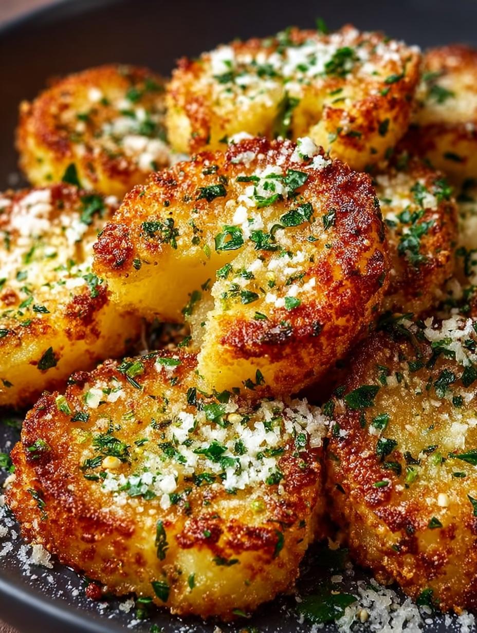 Crispy Garlic Butter Parmesan Smashed Potatoes Delight 5 Crispy Garlic Butter Parmesan Smashed Potatoes Delight - Crispy Garlic Butter Parmesan - additional detail