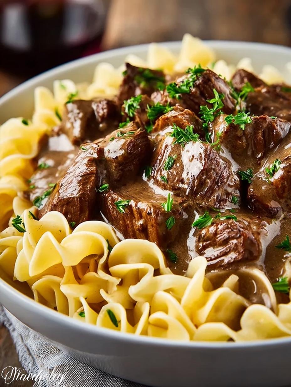 Delicious Crockpot Beef Tips Noodles for Comfort - Crockpot Beef Tips Noodles - main visual representation