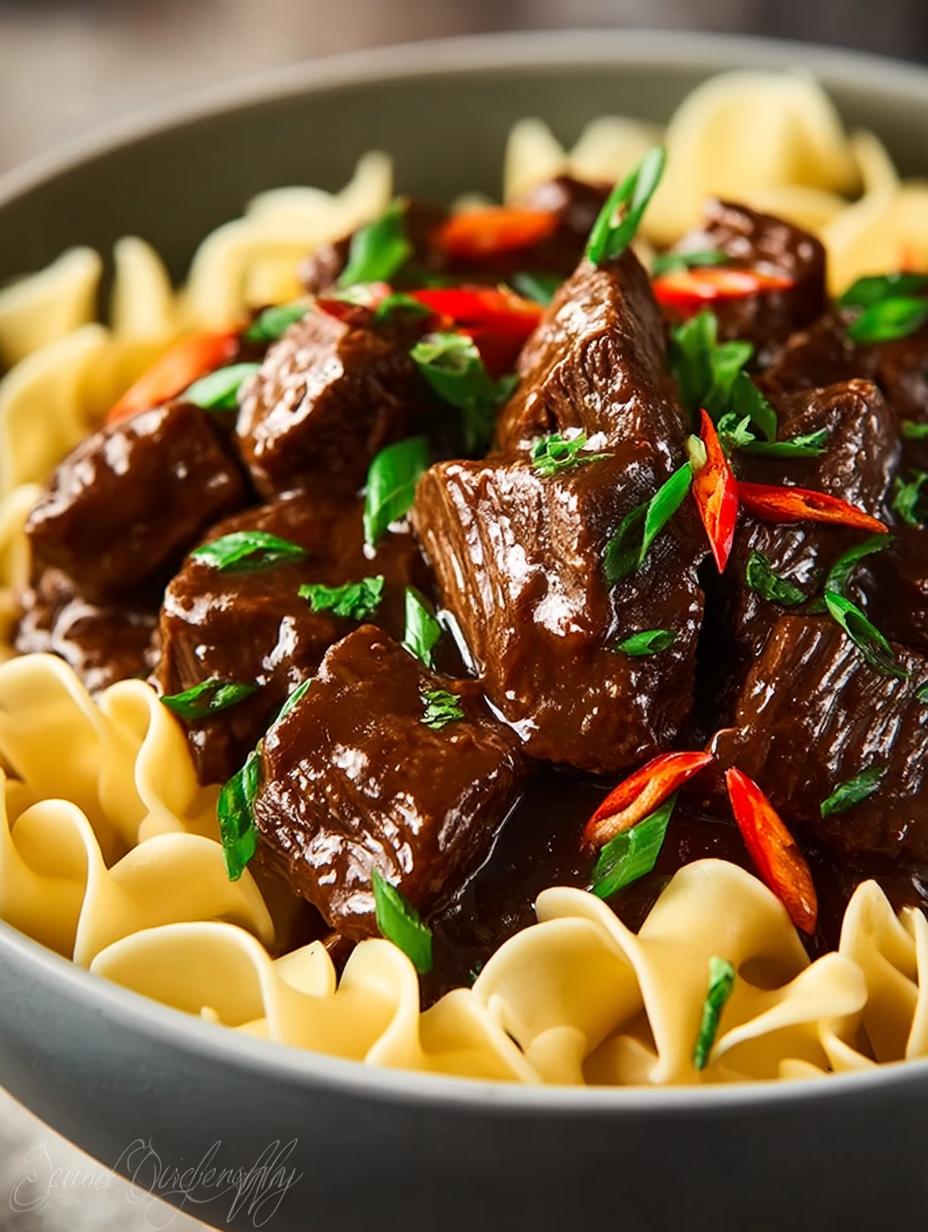 Crockpot Beef Tips Noodles