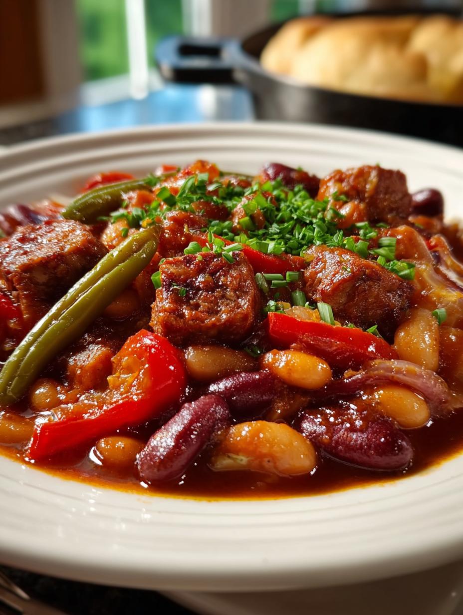 Crockpot Cowboy Beans with