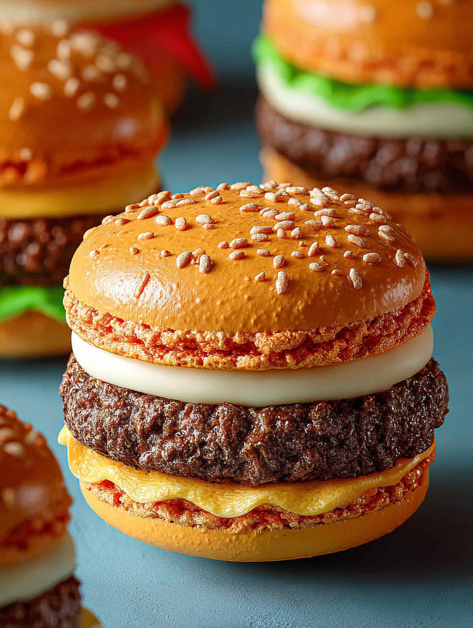 Delicious Hamburger Macarons: 12 Unique Burger Treats - Hamburger Macarons - additional detail