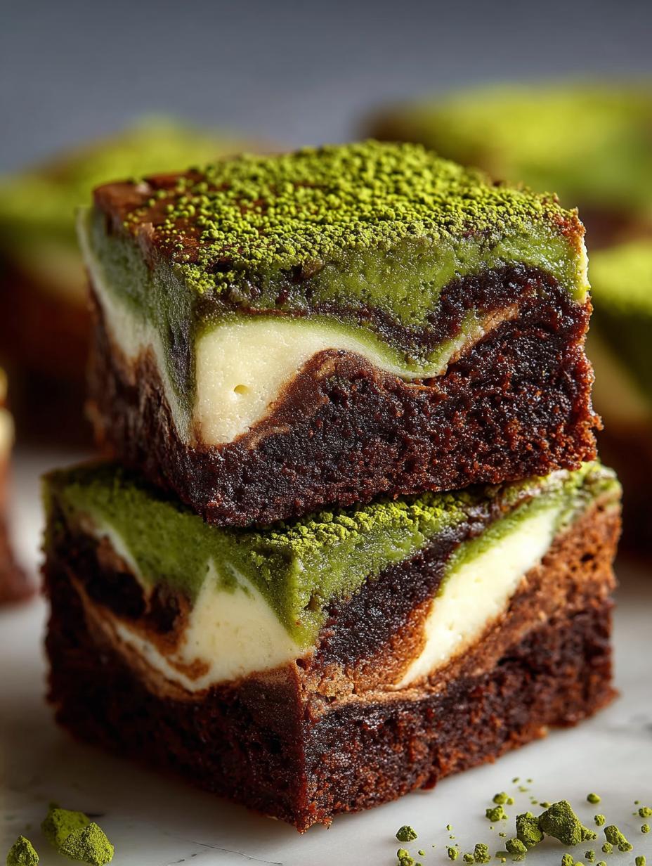 Matcha Cheesecake Swirl Brownies