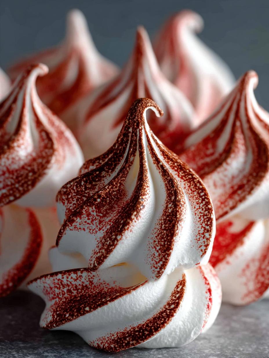 Peppermint Swirl Meringues: 5 Steps to Festive Delights - Peppermint Swirl Meringues - main visual representation