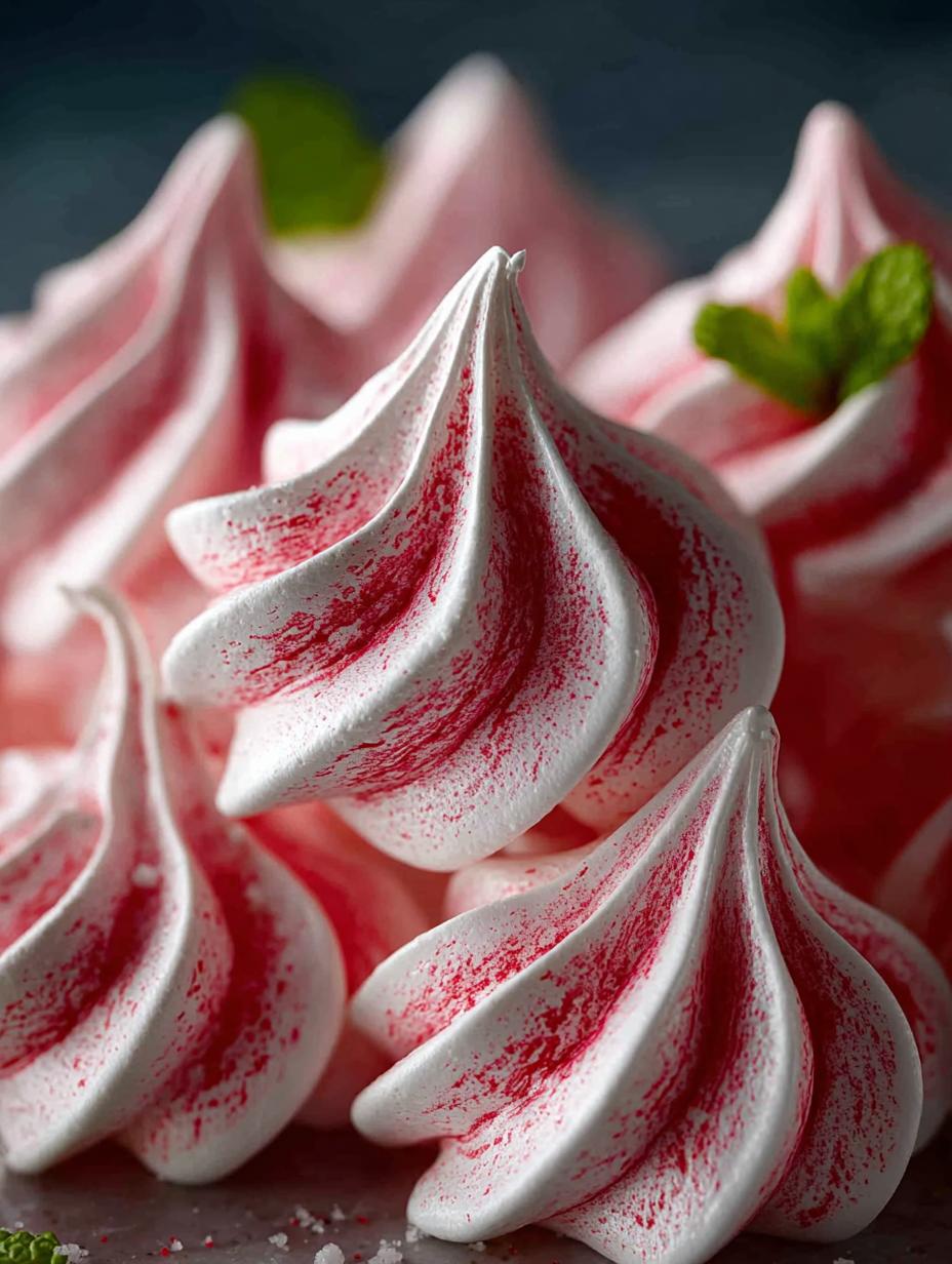 Peppermint Swirl Meringues: 5 Steps to Festive Delights - Peppermint Swirl Meringues - additional detail