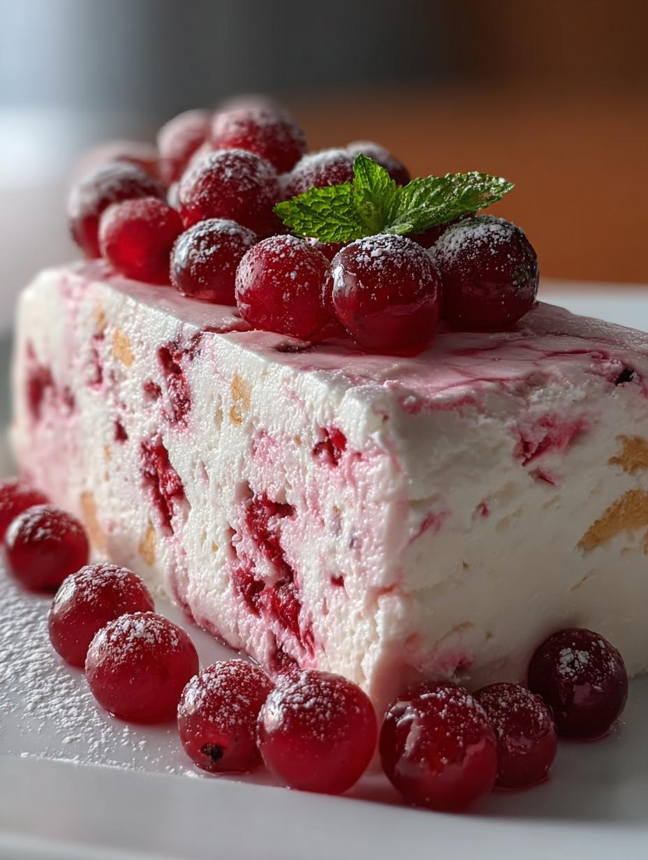 Cherry Raspberry Semifreddo Dessert: 8 Heavenly Layers - Cherry Raspberry Semifreddo Dessert - additional detail
