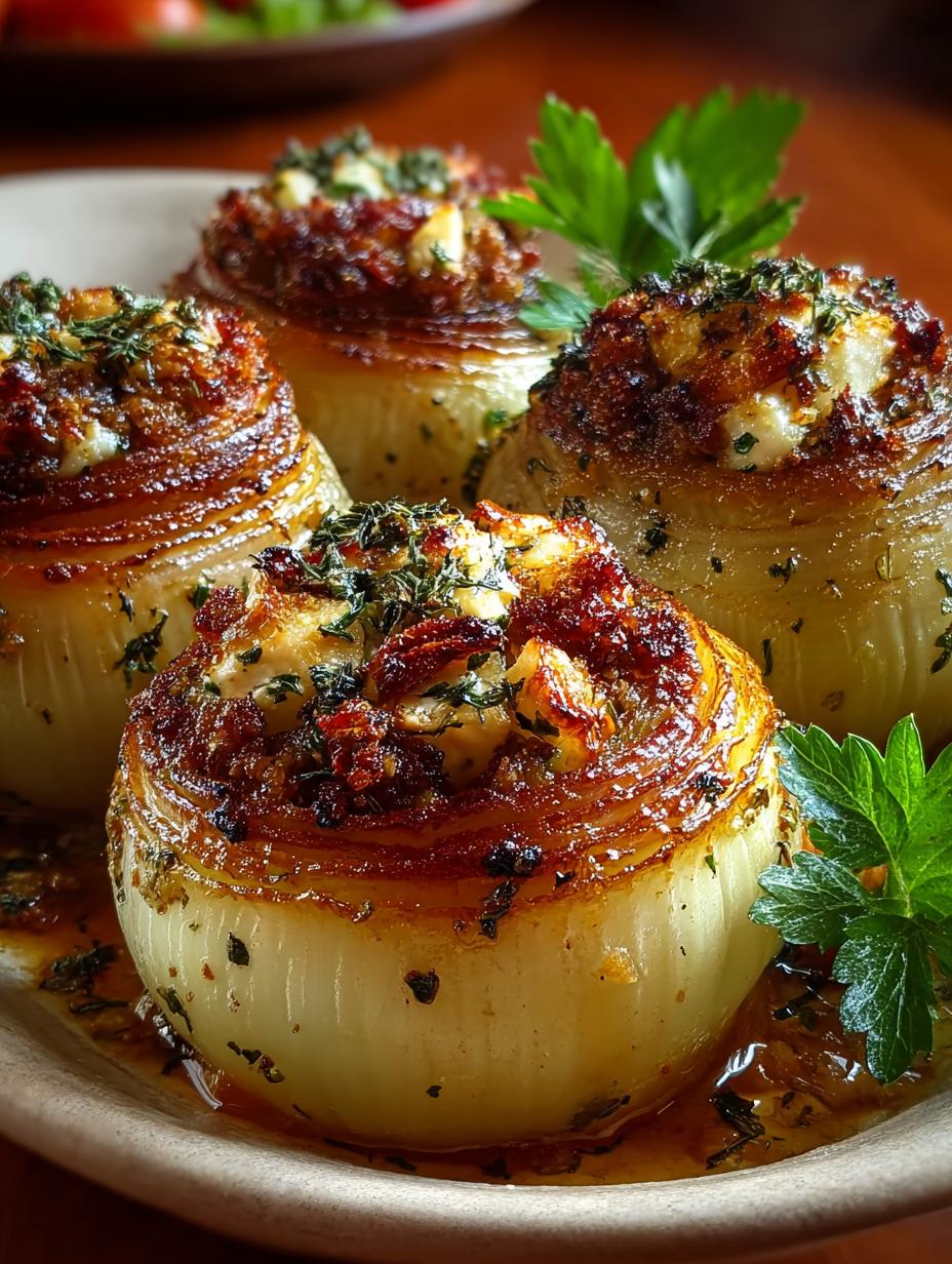 Greek Stuffed Onions
