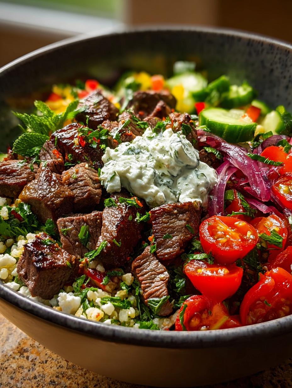 Mediterranean Beef Bowl Herbed
