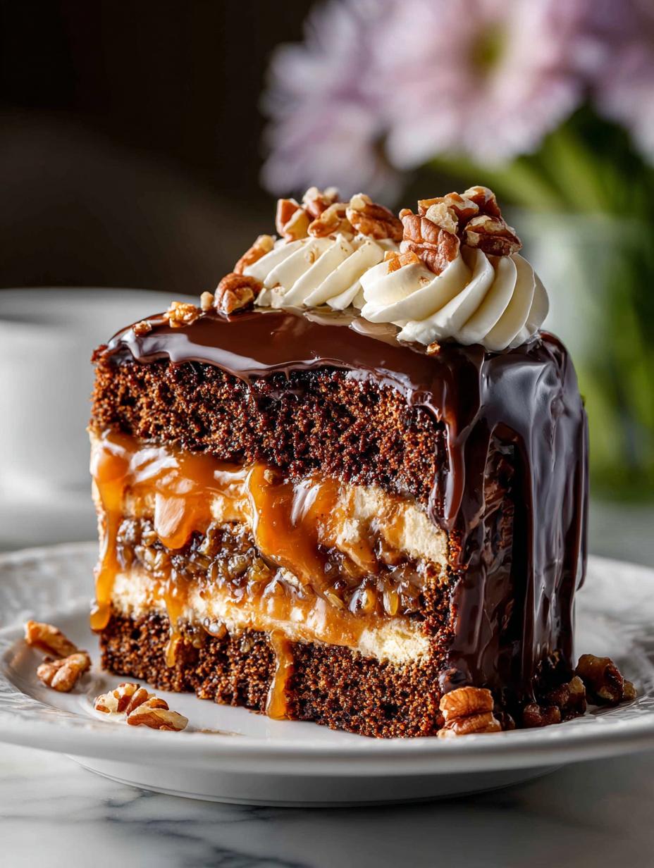Decadent Turtle Cake: 7 Layers of Delight - Turtle Cake - additional detail