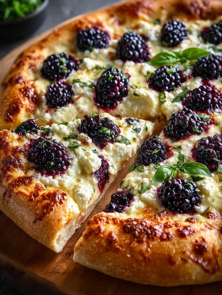 Gourmet Blackberry Basil Ricotta Pizza for Summer Bliss 4 Gourmet Blackberry Basil Ricotta Pizza for Summer Bliss - Blackberry Basil Ricotta Pizza - main visual representation