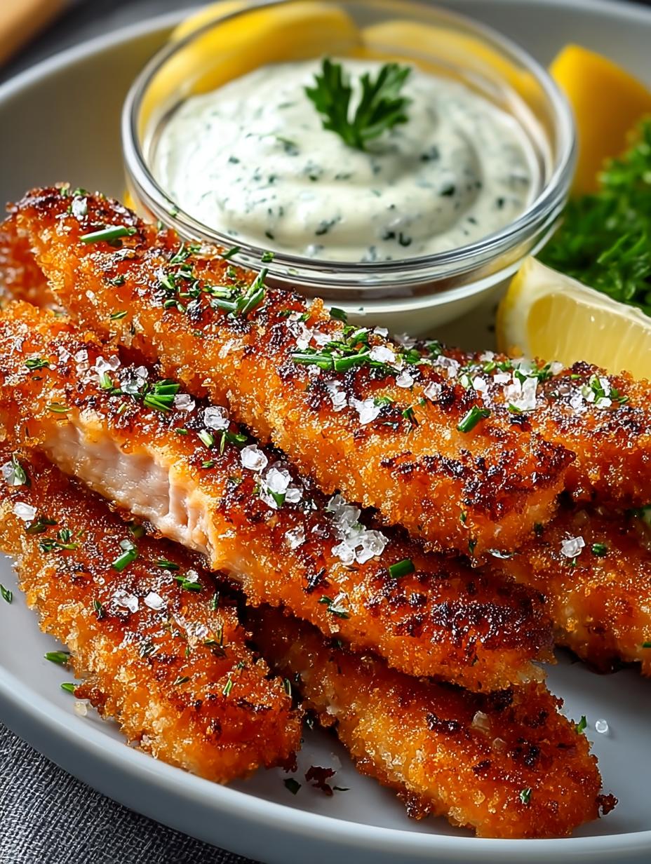 Crispy Salmon Strips with