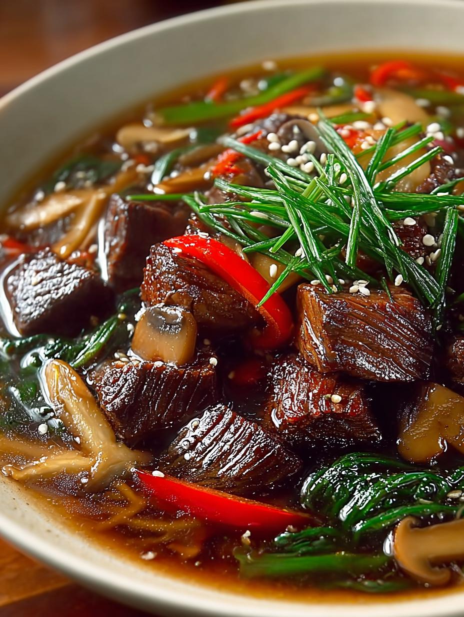 Spicy Ginger Beef Mushroom Noodle Soup for Cozy Nights - Spicy Ginger Beef Mushroom - main visual representation