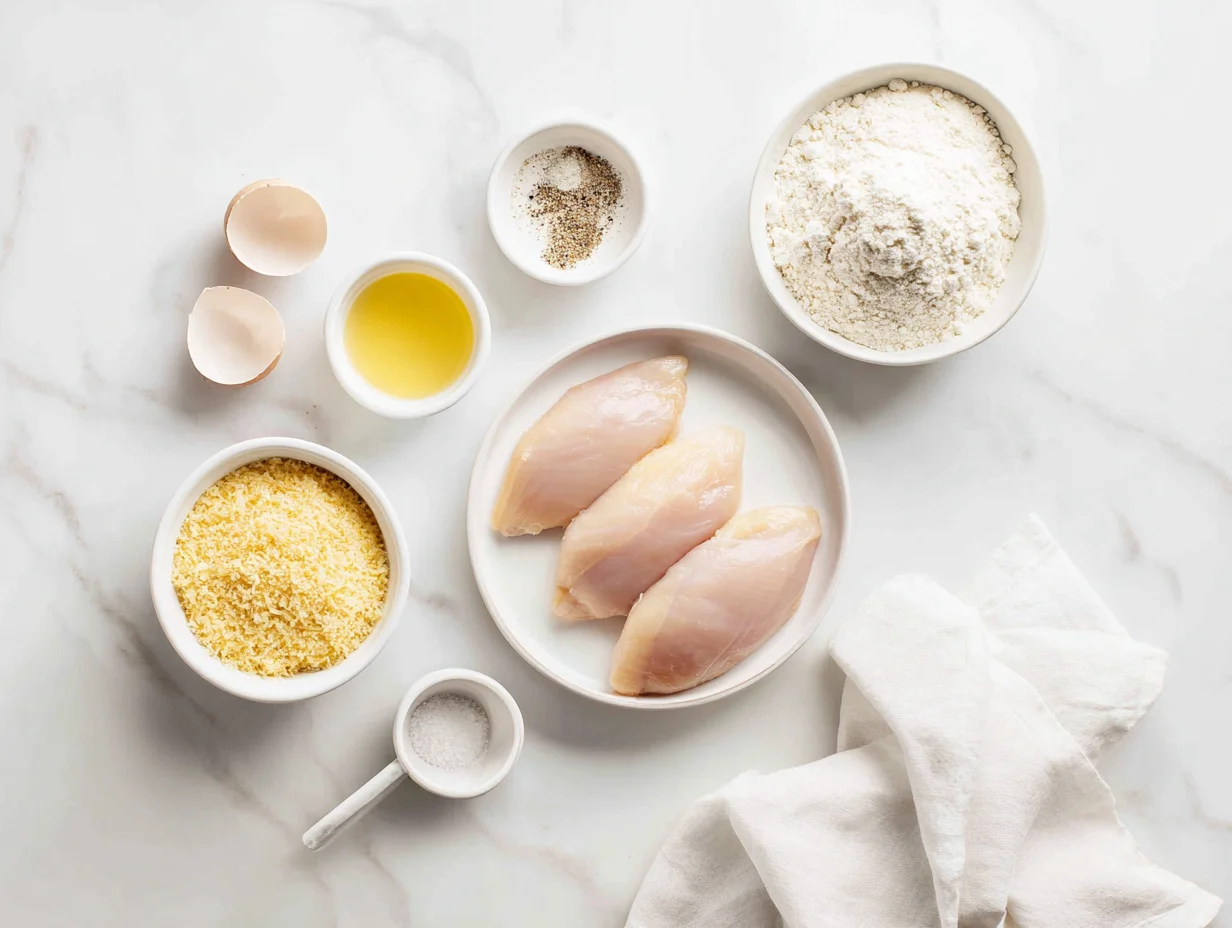 All ingredients measured and laid out on a cutting board
